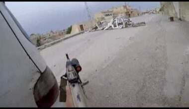 GoPro footage of a Polish Volunteer Fighter whose unit is in a firefight with ISIS fighters in Tabqa, Syria.