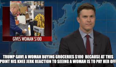 Trump gave a woman buying groceries $100