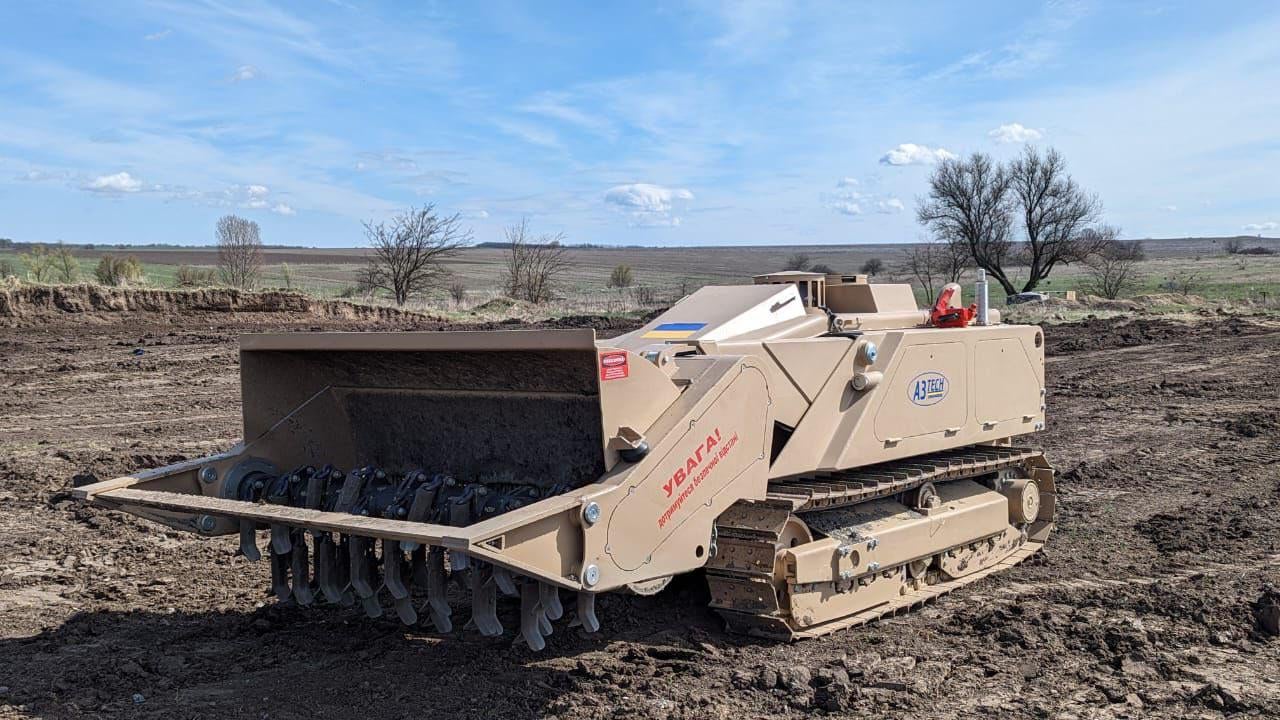 Ukraine received a robotic demining system DOK-ING MV-4, from Croatia. It will be used to clear landmines and unexploded ordnance. Capable of clearing up to (1,500 m² per hour) it can withstand detonations from anti-personnel and anti-tank mines.