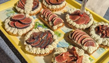 Tartelettes Figue avec crémeux aux figues et ganache montée chocolat blanc - vanille