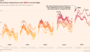 [OC] Sea surface temperatures by decade going back to 1981. February set highest temperature on record