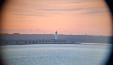 Couple photos I took of Hurst Castle through a pair of binoculars.