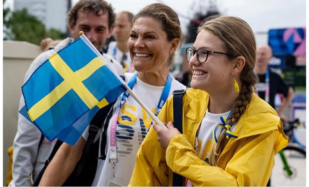 Queen Silvia, Crown Princess Victoria and Princess Estelle at the Paralympics including an event celebrating the athletes at the Swedish Embassy