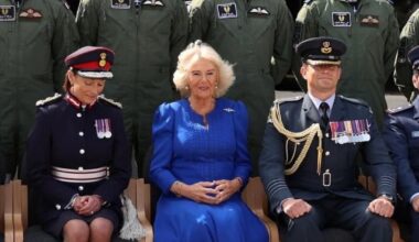 Queen Camilla visits RAF Leeming in North West England