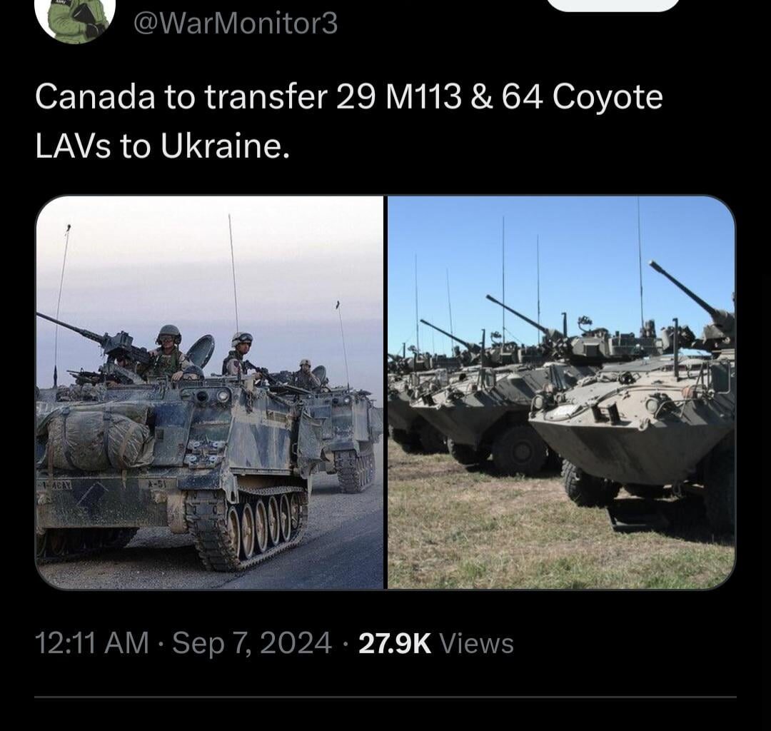 Canada to transfer M113s & LAVs