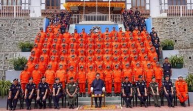 King Jigme Khesar of Bhutan visited the army reserves where they have a special branch for 55-75 year olds