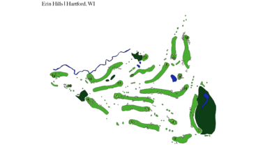 Plotting Golf Courses in R with Google Earth [OC]