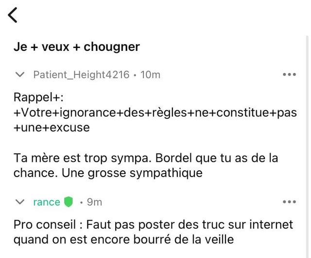 Mon quotidien à me faire supprimer mes Cacaposte de merde mais genre suprême