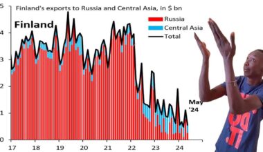 This is a chart of trade between Finland and Russia, as well as the Central Asian countries. As can be seen, there is no growth in exports between these countries. Thus, trade between the EU and Russia is a matter of political will, absent in European countries. Glory to Finland!