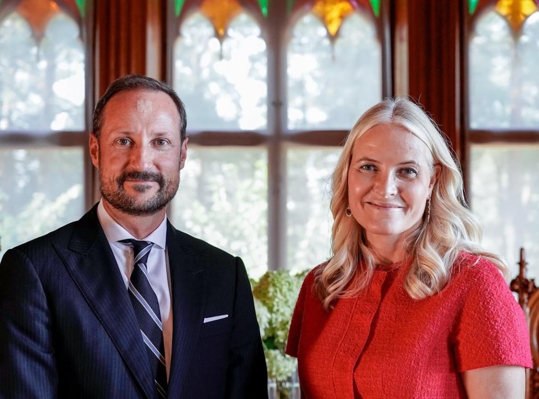 Crown Prince Haakon and Crown Princess Mette-Marit of Norway hosted a reception for the diplomatic corps