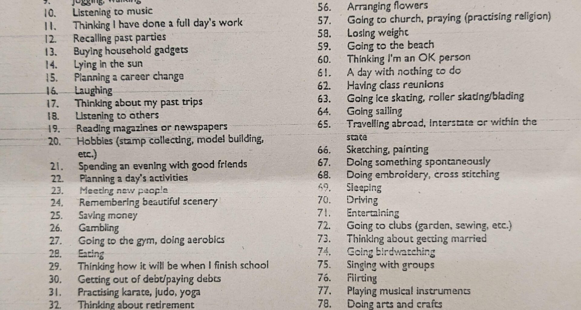 What's your favourite pleasurable activity? Spotted in my local church hall.