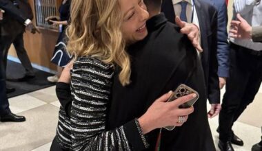 The President of Ukraine, Volodymyr Zelenskyy when meeting with the Prime Minister of Italy, Giorgia Meloni - on sidelines of the United Nations General Assembly on Tuesday.