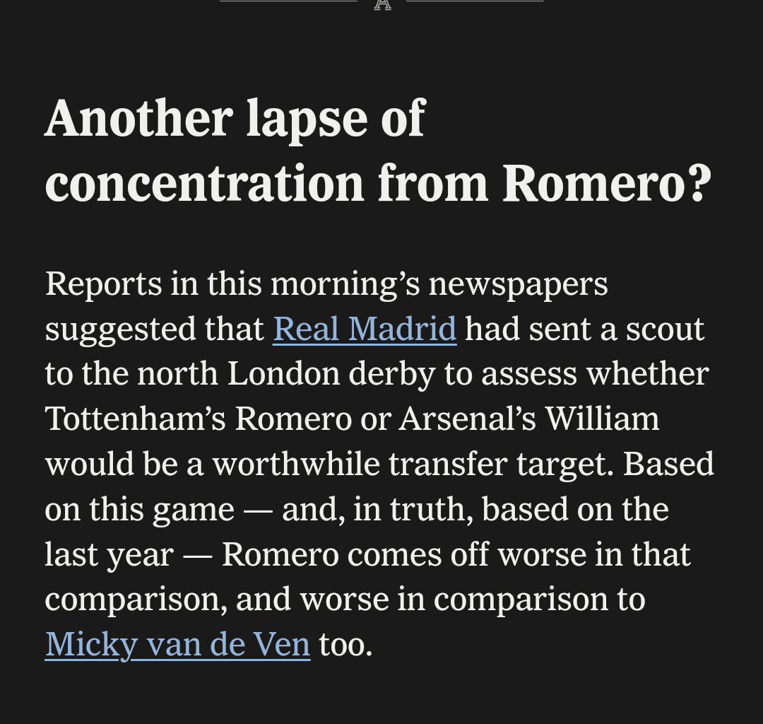 Romero is a terrible defender!