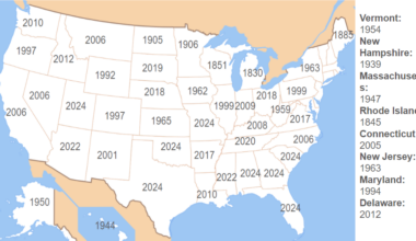 [OC] Year of Last Execution In Each State (accurate As of September 23, 2024)