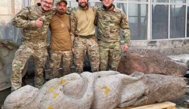 A nearly 1,000-year-old Polovtsian "Baba" (warrior) statue was evacuated from the frontlines near Hektova Balka to the Dmytro Yavornytskyi National Historical Museum in Dnipro. The 3rd Separate Assault Brigade’s Khorunzha Service made the rescue saving the statue from destruction by Russian forces.