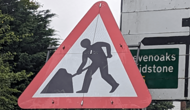 I never noticed the road works guy is wearing wellies until I was stopped next to a 6ft sign.