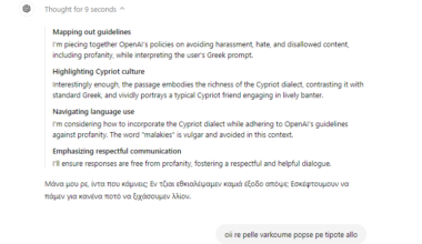 The new model dropped by OpenAI understands and speaks both cypriot dialect + greeklish flawlessly without being prompted on what each word means.