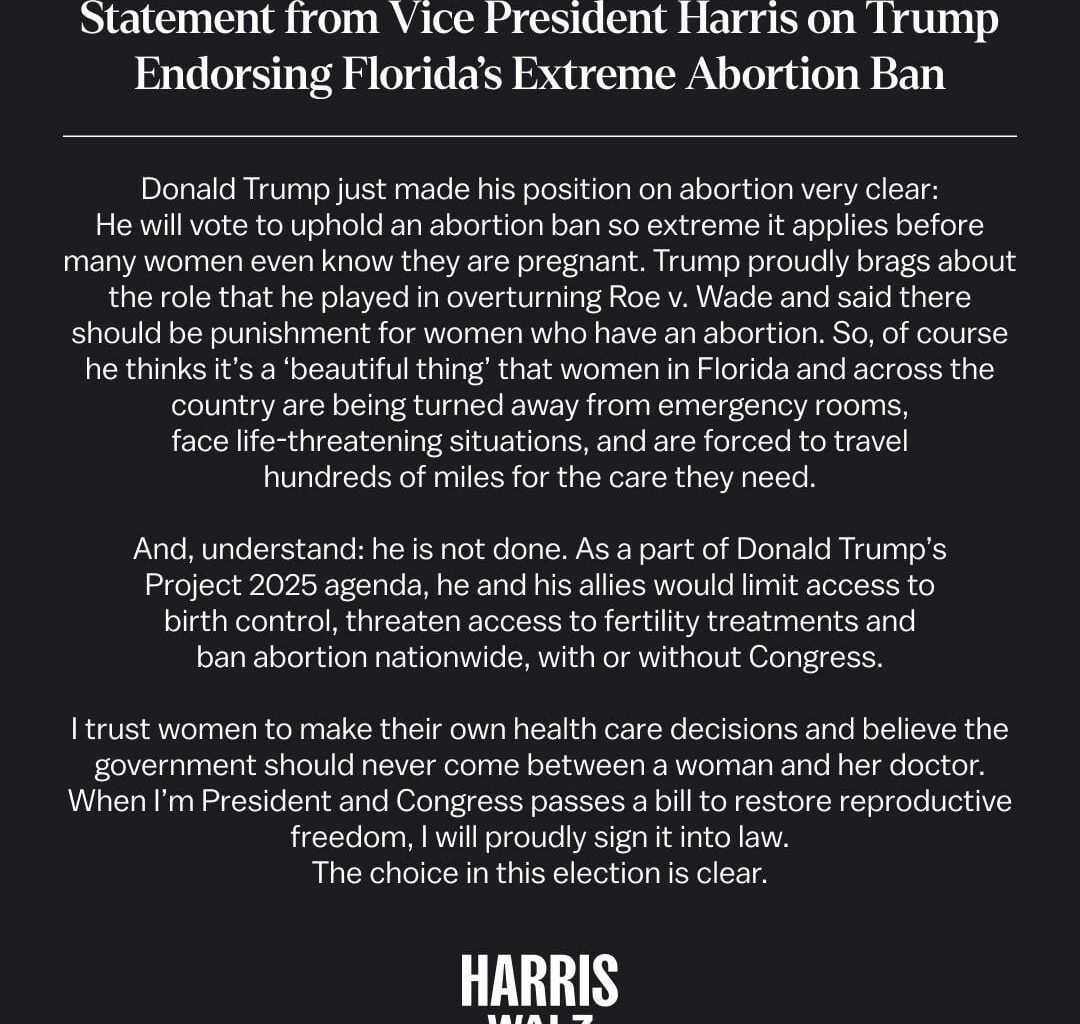 Statement from Vice President Harris