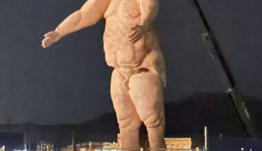 Nevada Democrats have hung a 43 foot tall, 6000 pound naked President Trump in effigy near Las Vegas on Interstate 15.