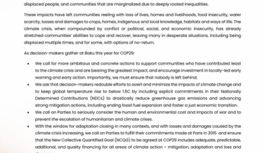 Statement by the Signatories to the Climate and Environment Charter for Humanitarian Organizations ahead of COP29 - World