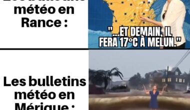 Tu sais que t'es aux Tats-Unis de Mérique quand même les bulletins météo ont le budget d'un explosebloc