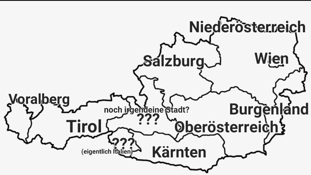 Ich (Piefke) habe versucht die österreichischen Bundesländer aus dem Gedächtnis zu beschriften. Wie war ich?