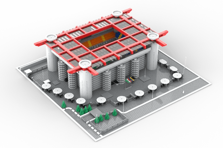 This LEGO IDEAS model called "SAN SIRO STADIUM MILAN ITALY" by user FrancescoMenchini needs 10,000 supporters for the chance of becoming a real LEGO set.