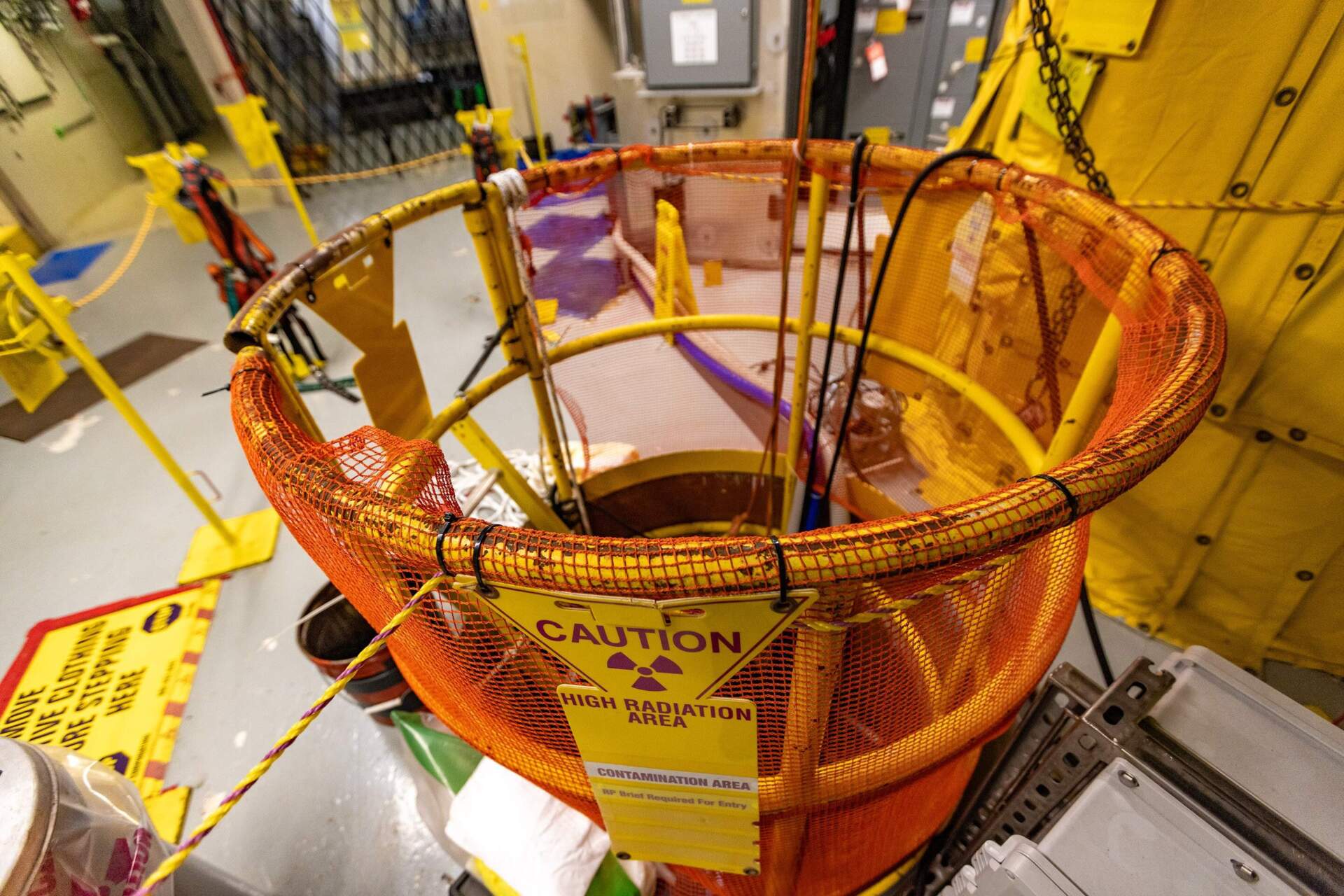 One of the entryways into the torus, one place where wastewater is stored at the Pilgrim Nuclear Power Station. (Jesse Costa/WBUR)