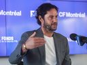 Olivier Renard, sporting director of CF Montréal speaks to the press at the club's training facility, Centre Nutrilait, in Montreal on Oct. 25, 2022.