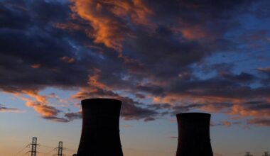 FILE PHOTO: The Three Mile Island Nuclear power plant is seen at sunset in Middletown, Pennsylvania