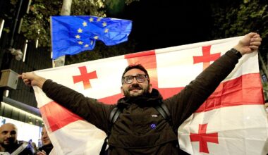 Thousands of Georgians join pro-EU march in Tbilisi ahead of next week's elections