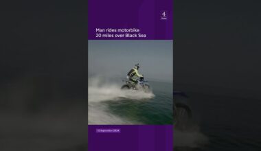 Man rides motorbike 20 miles over Black Sea