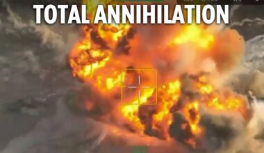 Russian tank explodes in massive ball of flames as Putin's troops surrender to Ukrainian DRONES