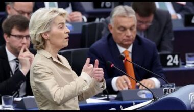 Von der Leyen attacks Orbán’s support for Russia in fiery speech to European Parliament