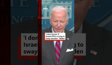 'I don't know' - Biden responds on whether Netanyahu is attempting to sway US election. #US #BBCNews