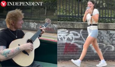 Ed Sheeran serenades passing jogger while filming music video on canal boat