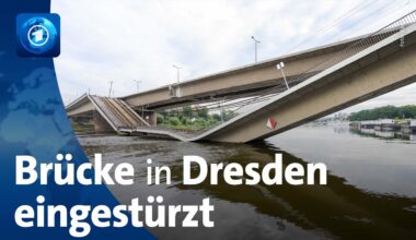 Elbbrücke in Dresden: Teile der Carolabrücke eingestürzt