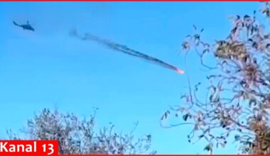 The moment Ukraine’s Mi-24 helicopter strikes Shaheed drone attacking Ukraine