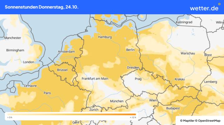 Goldener Oktober am Donnerstag in der Nordhälfte.