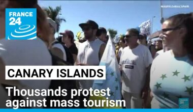 Thousands protest in Spain's Canary Islands against mass tourism