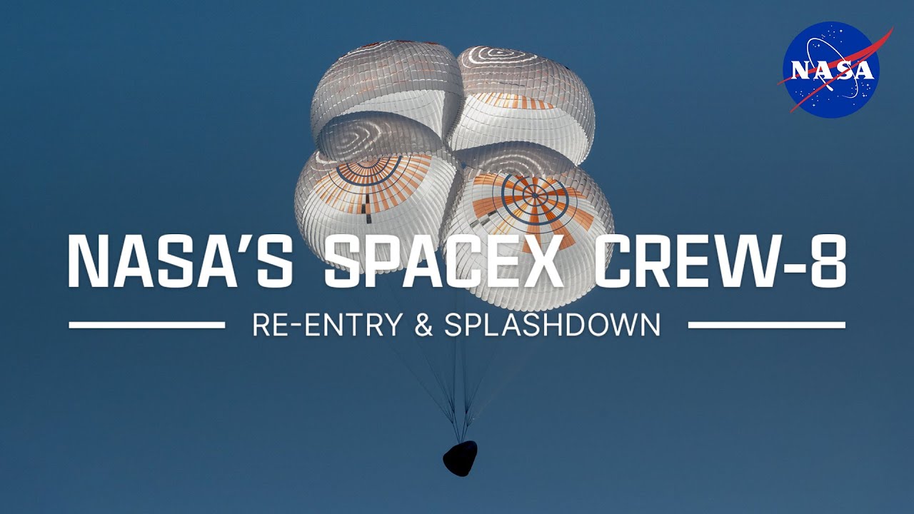 NASA’s SpaceX Crew-8 Re-entry and Splashdown - YouTube