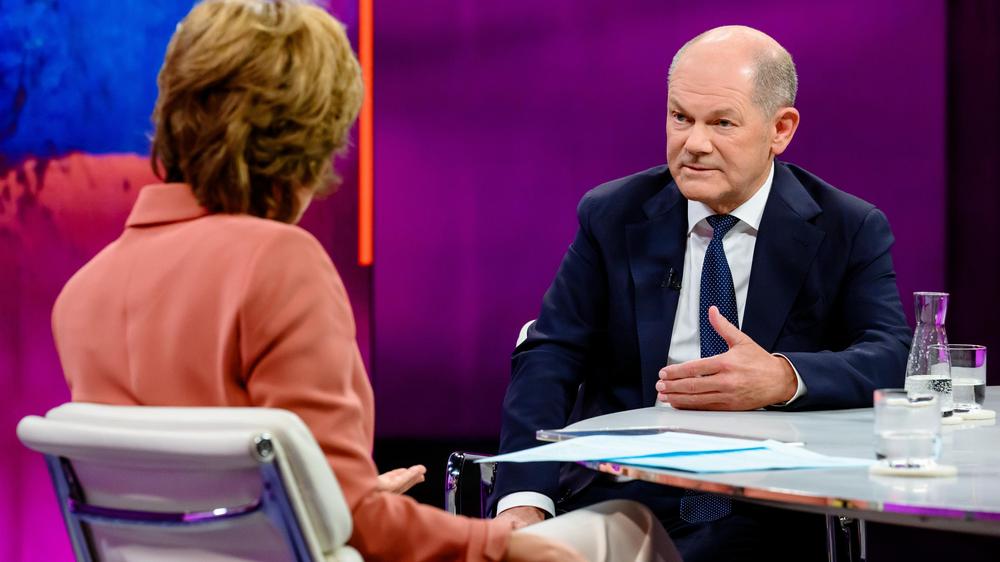 Olaf Scholz bei Maybritt Illner: Bundeskanzler Olaf Scholz am Donnerstag im Gespräch mit Maybrit Illner