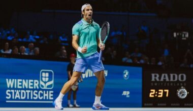 Lorenzo Musetti schlägt den Topgesetzten Alexander Zverev in Wien; Copyright: e-motion/Bildagentur Zolles KG/Sascha Feuster