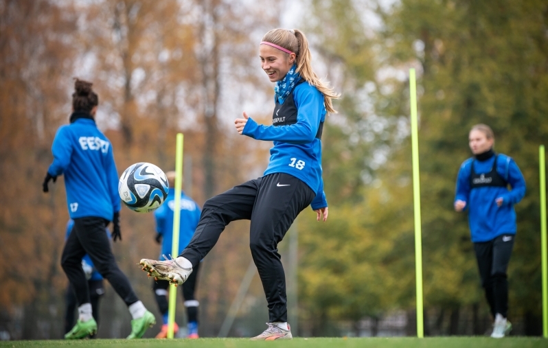 Vahetusest sekkunud Anette Salei lõi poolfinaalis värava. Foto: Liisi Troska / jalgpall.ee