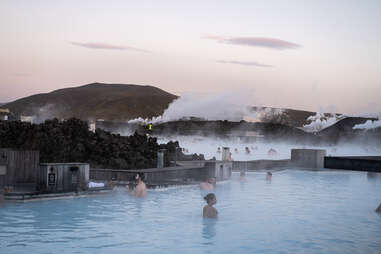 a steamy lagoon in Iceland