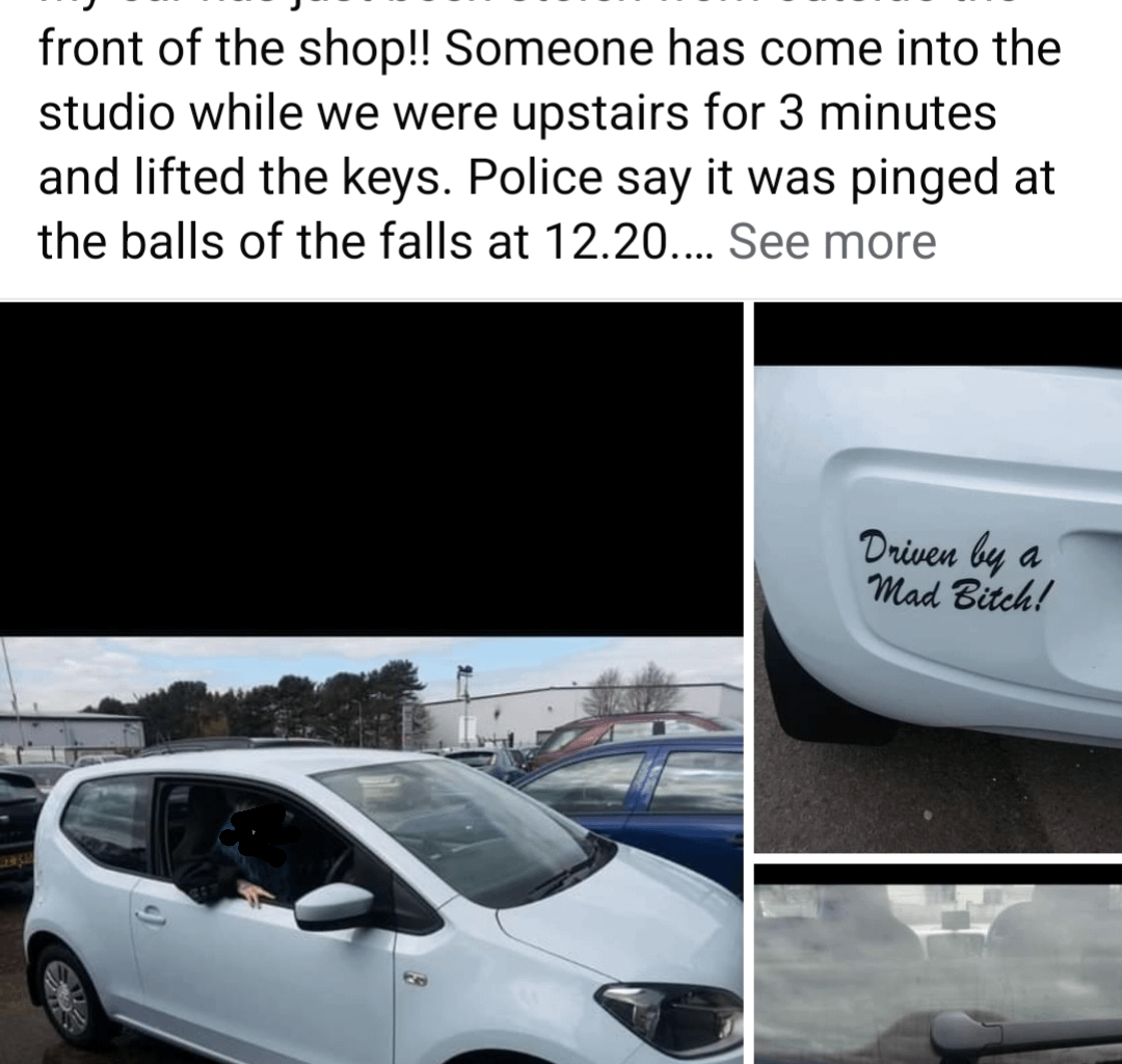 Car stolen Lisburn Road Belfast today, what's the likelihood we see it again..