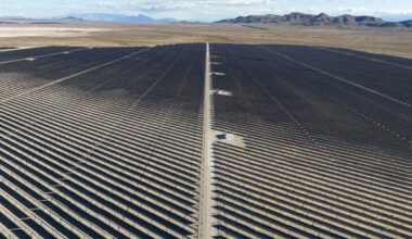 Solar panels are seen at the Harry Allen Power Plant on Tuesday, Oct. 29, 2024, in Las Vegas. N ...