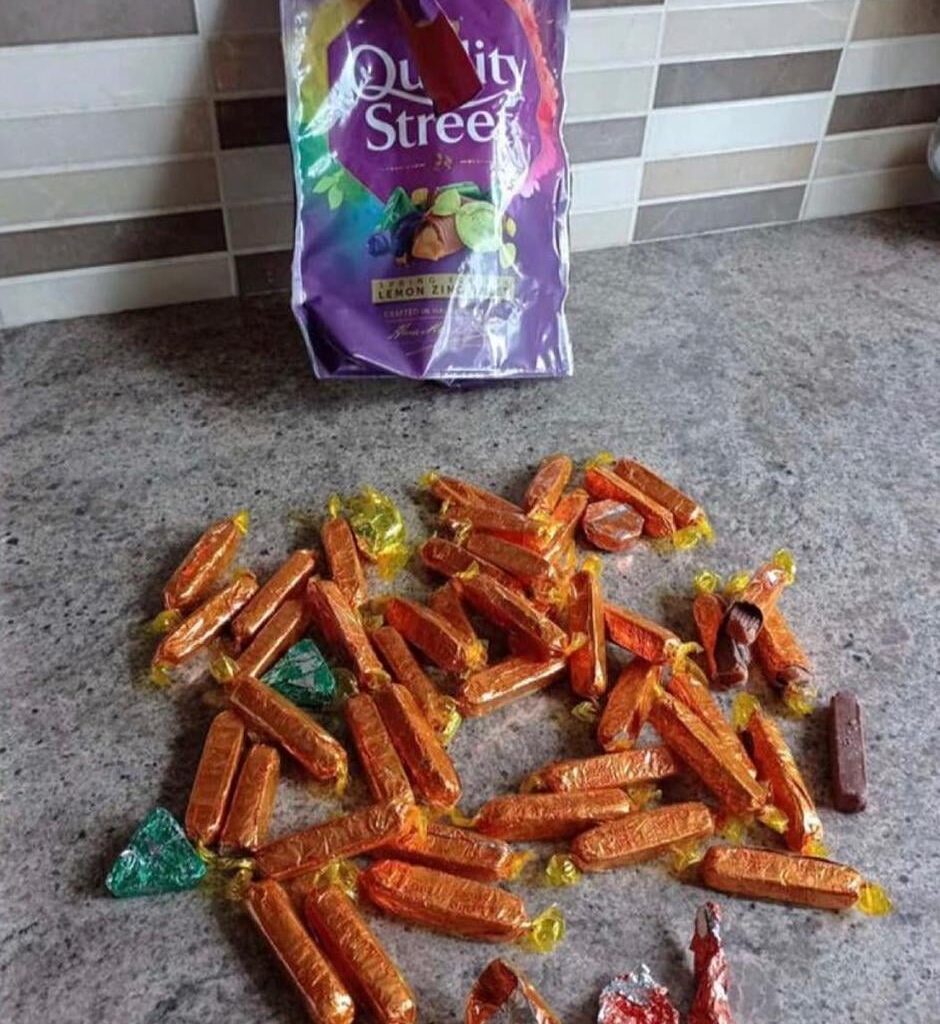 Probably the worst ratio of Quality Street chocolates I've ever seen.