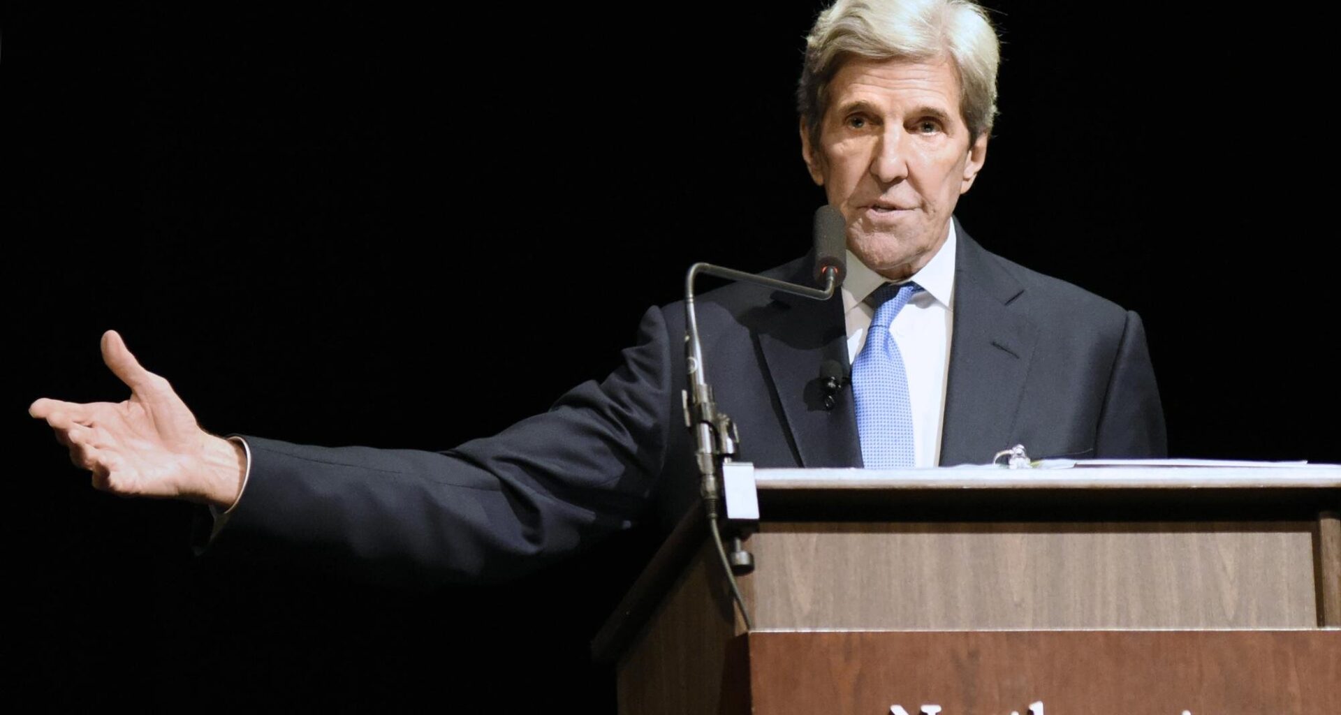 John Kerry champions climate action at NU Leopold Lecture