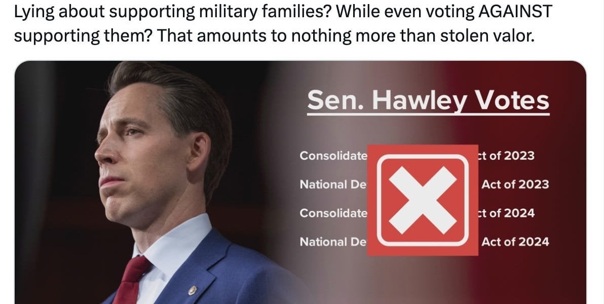 Josh Hawley’s stolen valor